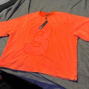 Red Oversized T-Shirt with Number 3